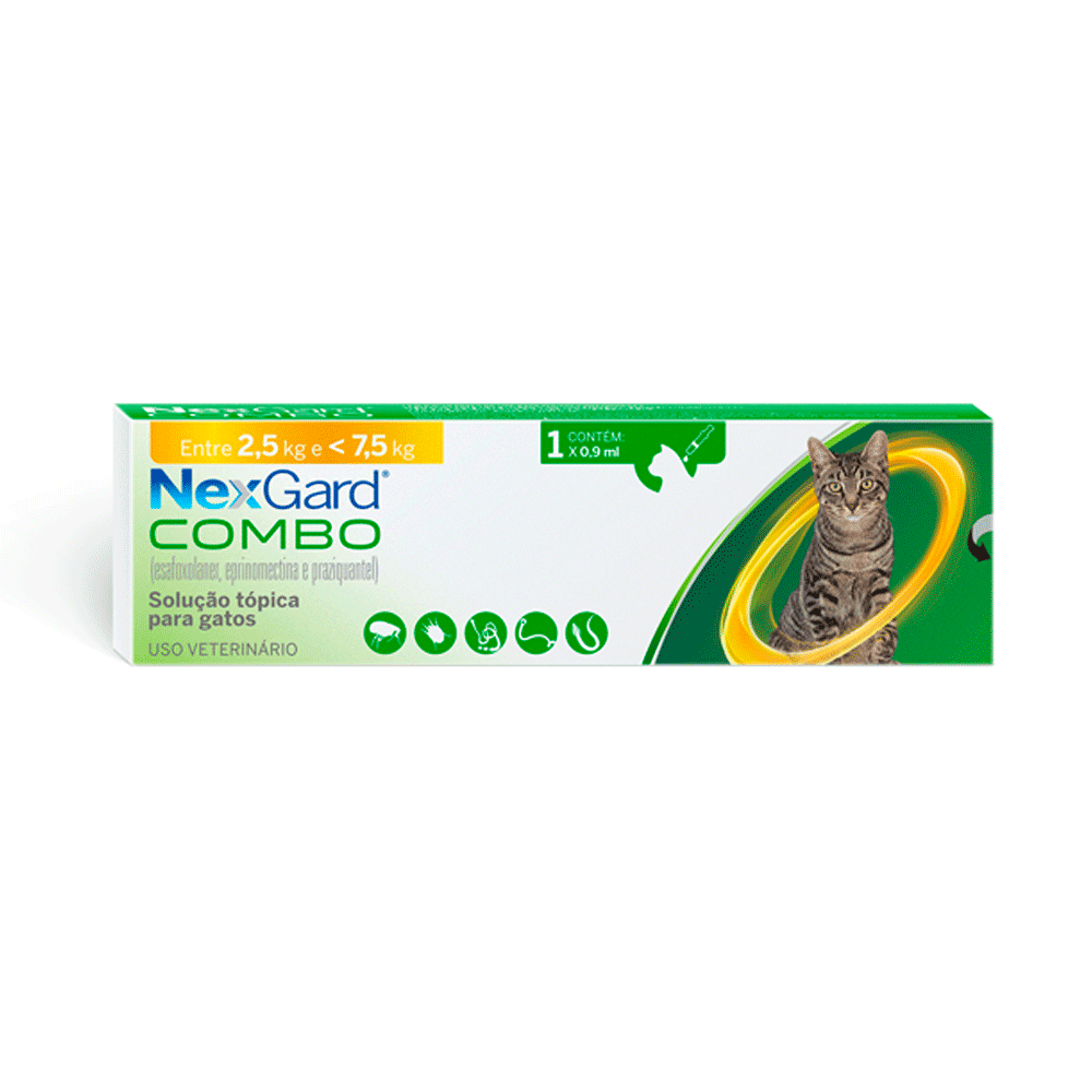 Nexgard Combo Antipulgas para Gatos de 2,5 a 7,5kg  1 tubo