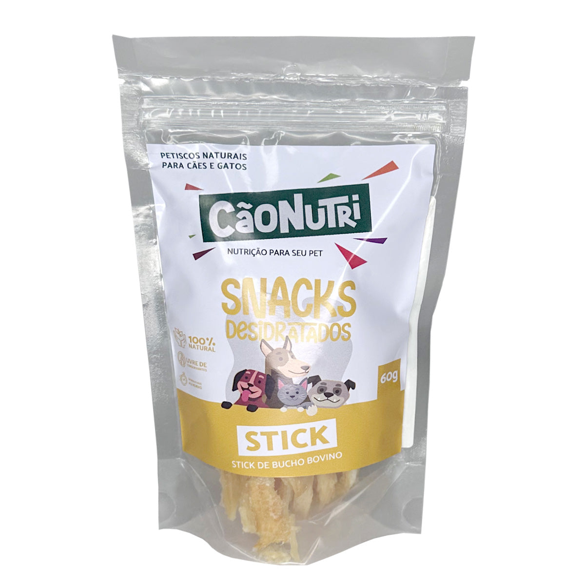 Petisco Natural Cão Nutri Stick de Bucho Bovino 60g