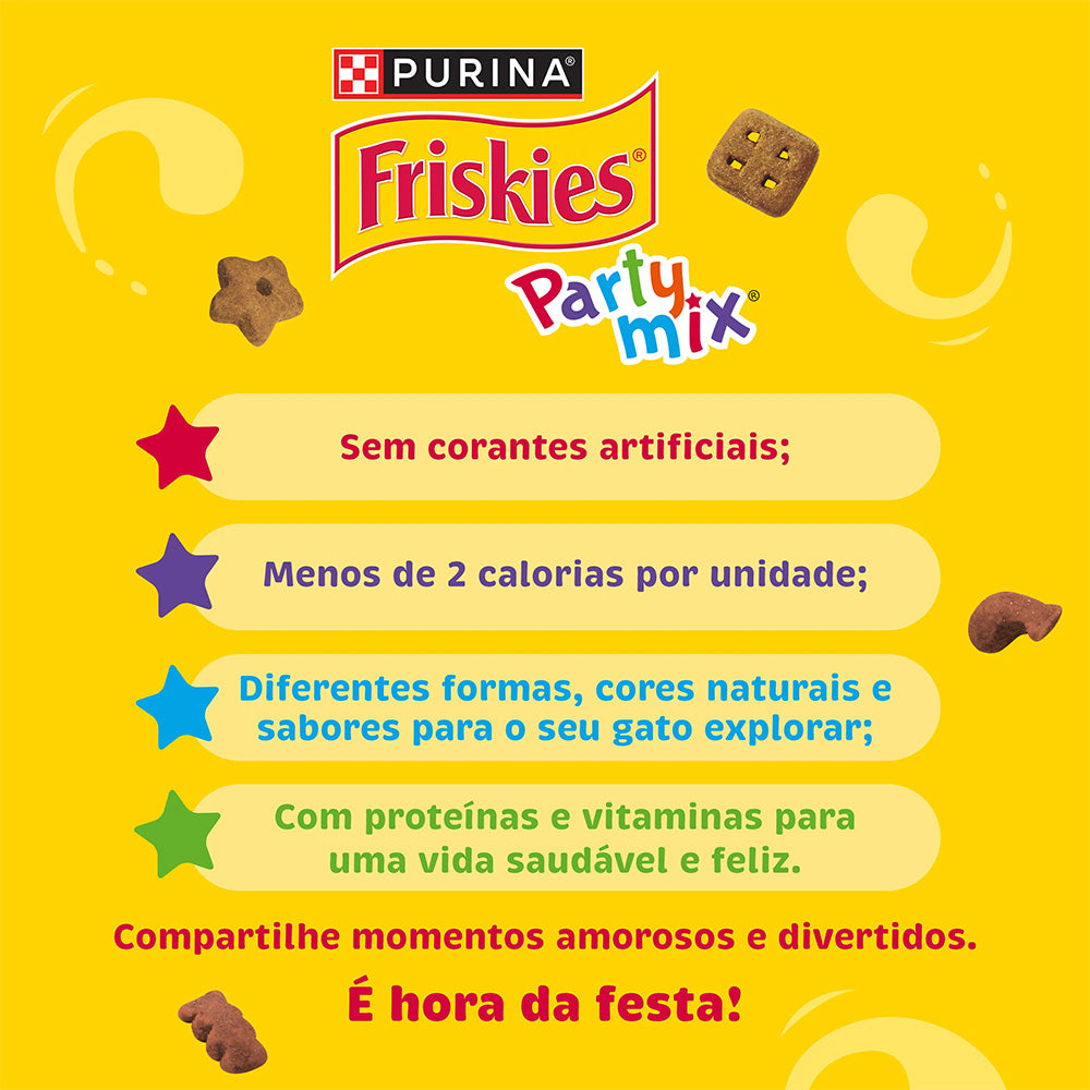 Petisco para Gato Friskies Party Mix Frango, Fígado e Peru 40g