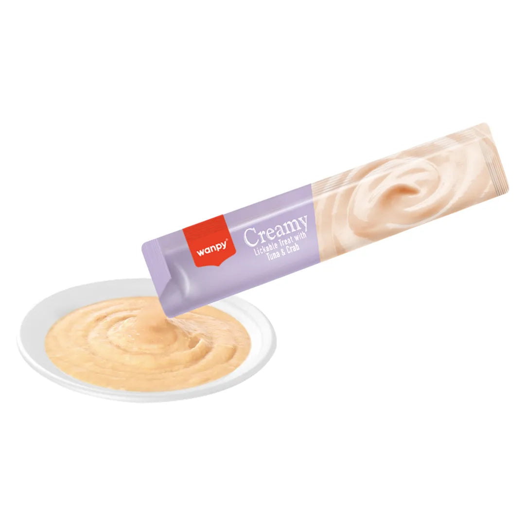 Petisco para Gato Wanpy Creamy Atum e Caranguejo 70g