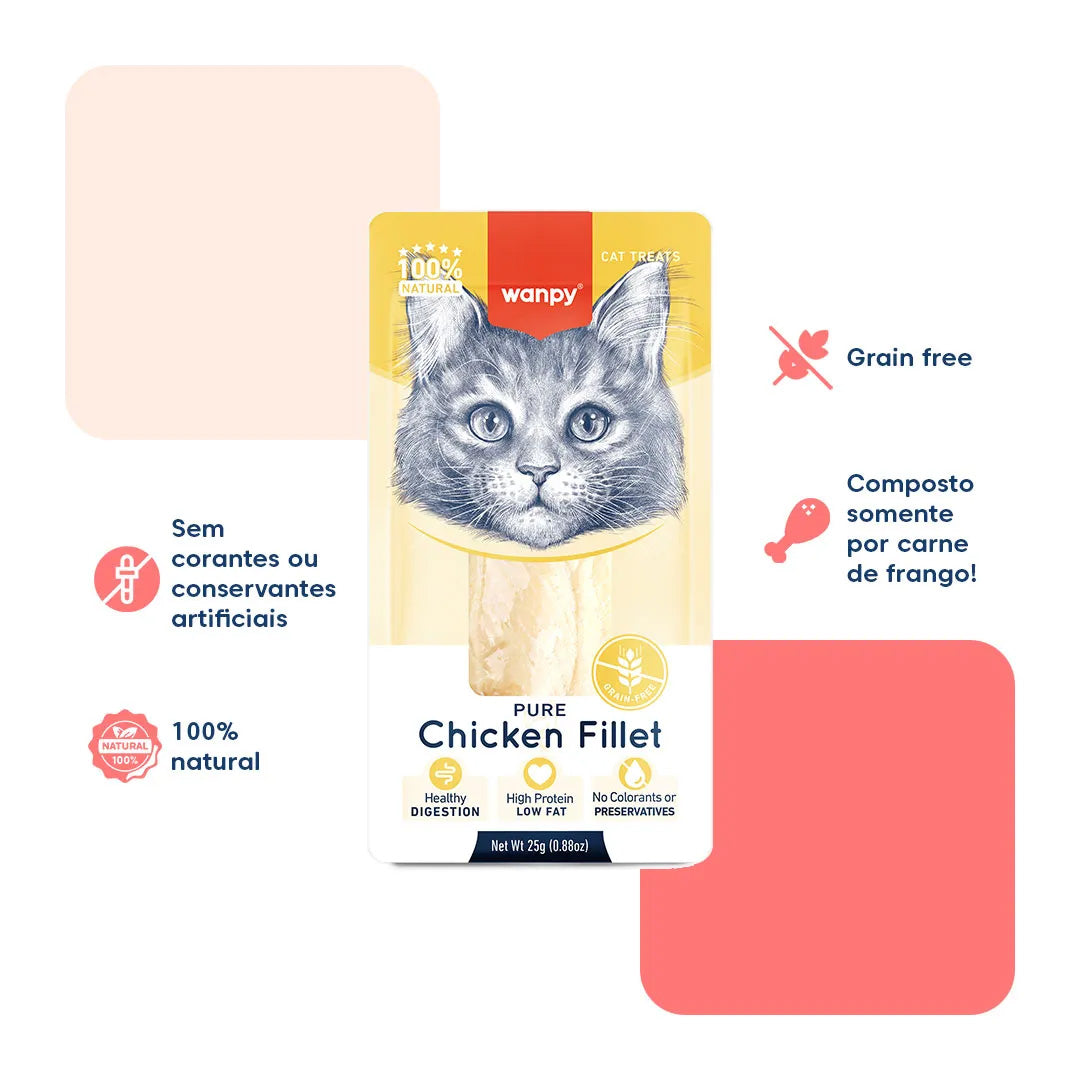Petisco para Gato Wanpy Filé de Frango Natural 25g