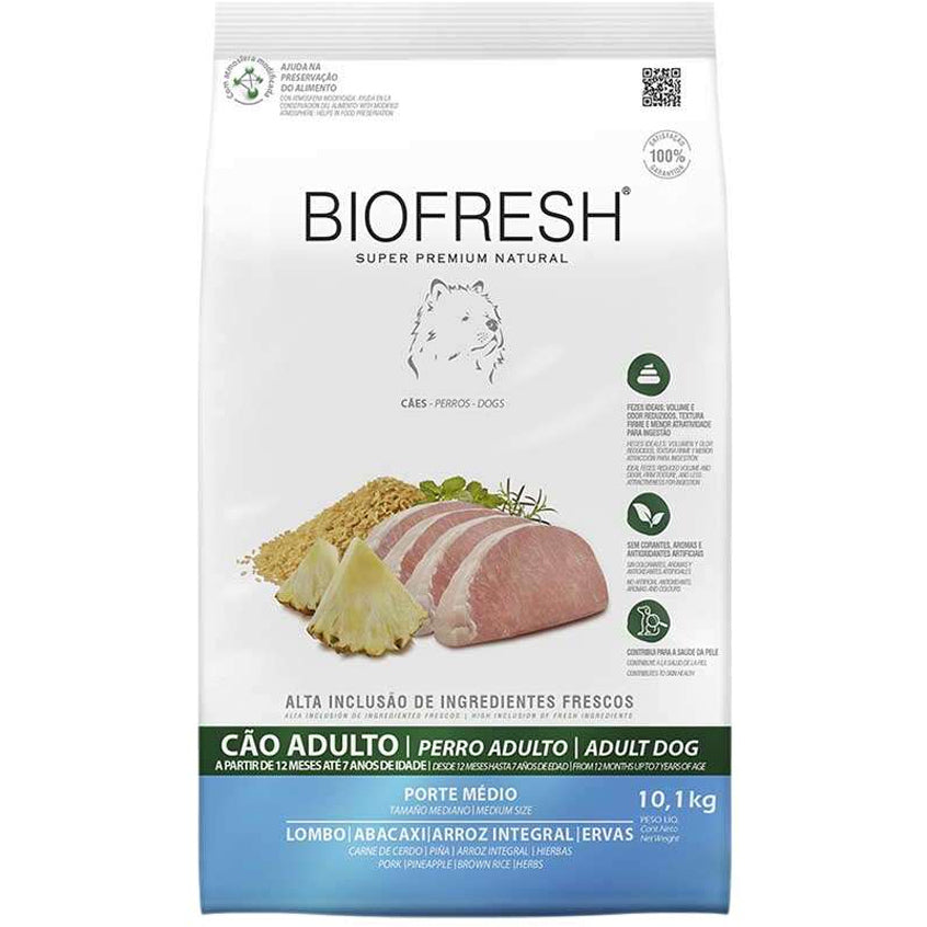 Ração Biofresh Cães Adultos Médio Lombo e Abacaxi 10,1kg