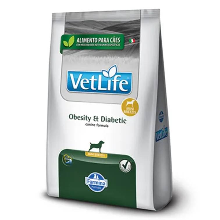 Ração Farmina Vet life Obesity e Diabetic Mini Cão 2kg