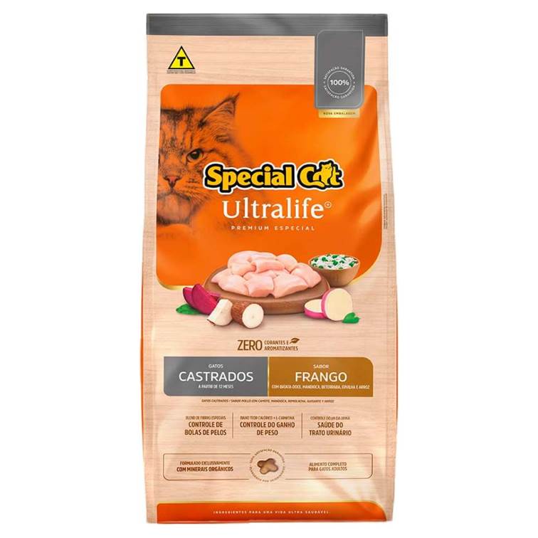 Ração Special Cat Ultralife Gatos Castrados Frango 10,1kg