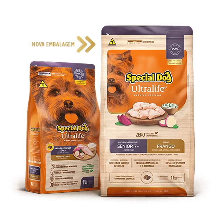 Ração Special Dog Ultralife Cães Raças Pequenas Sênior Frango 10,1kg