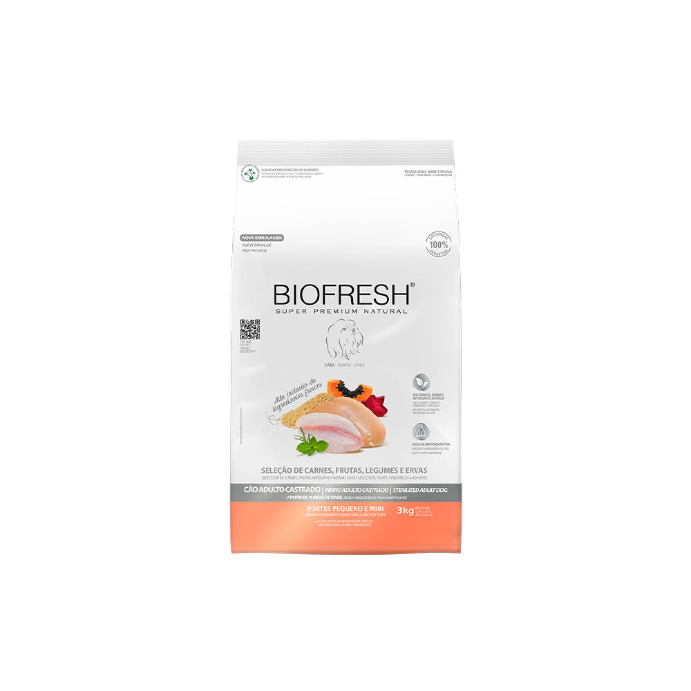 Ração Biofresh Cães Adultos Castrados Raças Pequenas e Mini  3kg