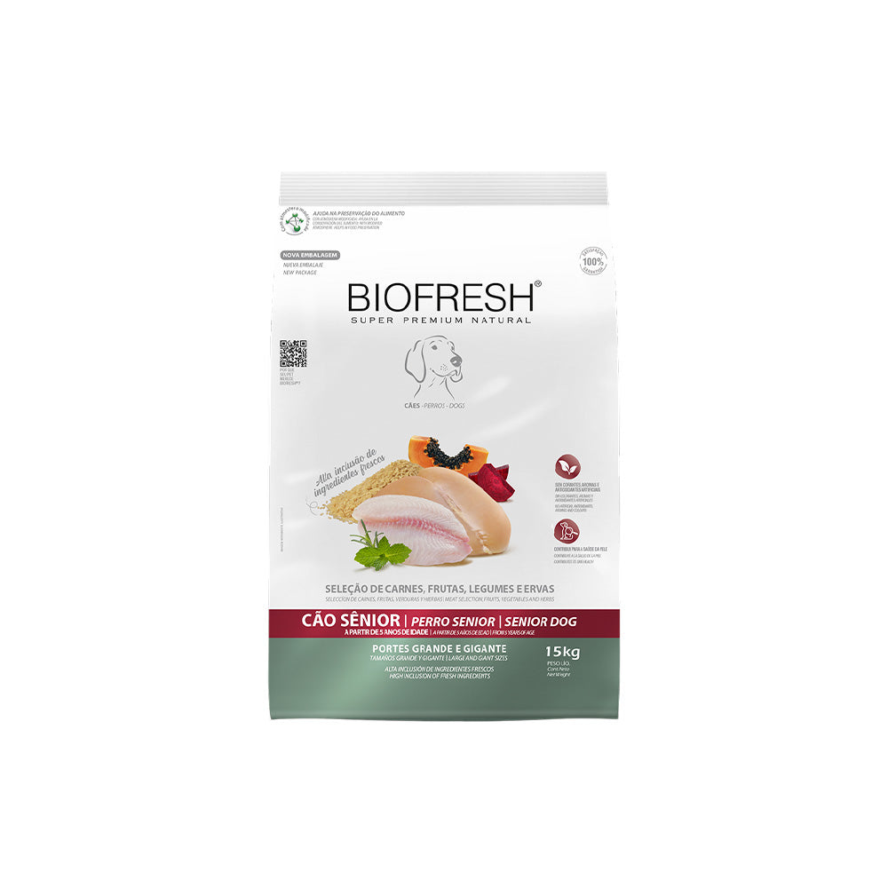 Ração Biofresh Cães Sênior Raças Grandes e Gigantes 15kg