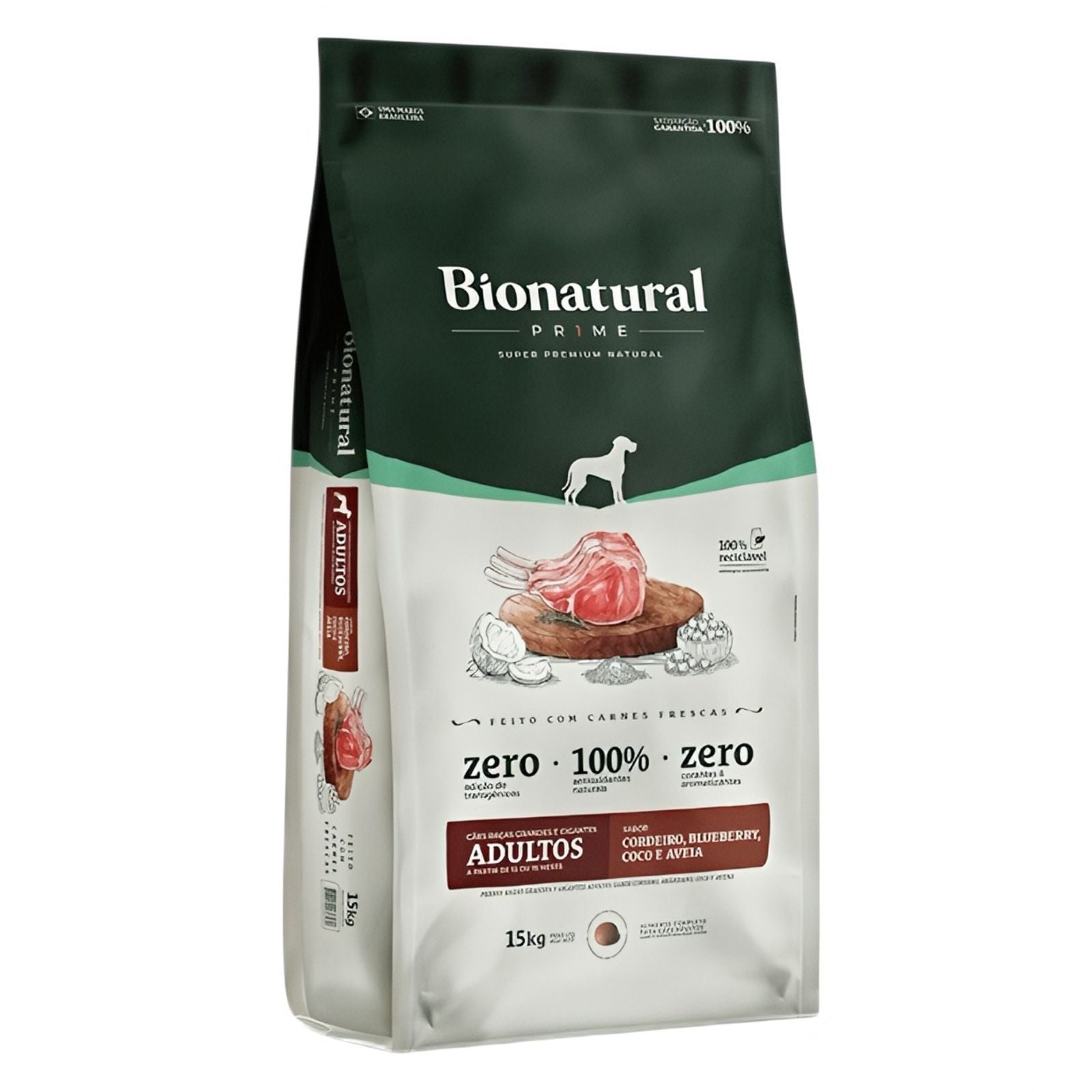 Ração Bionatural Prime Cães Adulto Raças Grandes e Gigantes Cordeiro 15kg