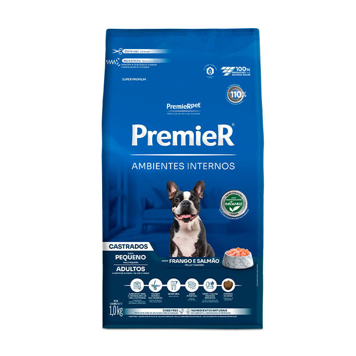 Ração Premier Ambientes Internos Cão Adulto Castrado Raças Pequenas 1kg
