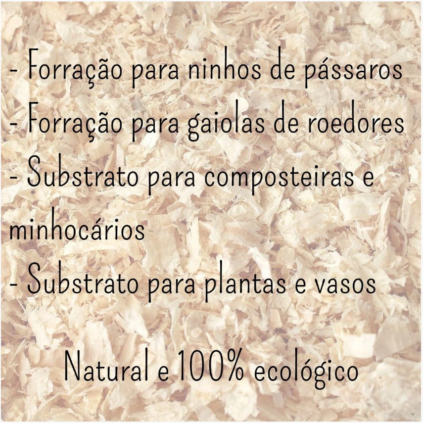 Serragem Prensada para Hamster Aves e Composteiras 100% Maravalha de Pinus 800g