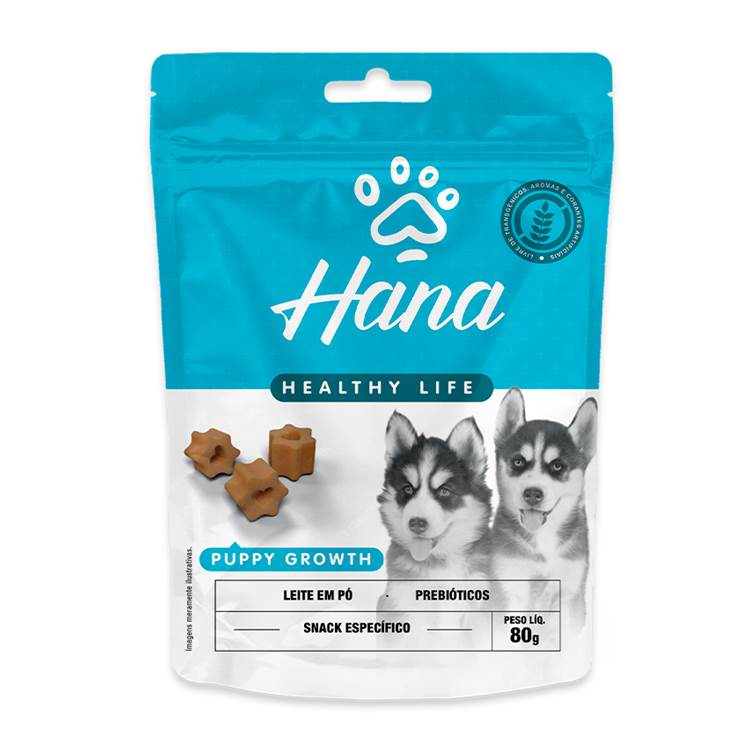 Snacks Hana Kibble Growth para Cães Filhotes 80g