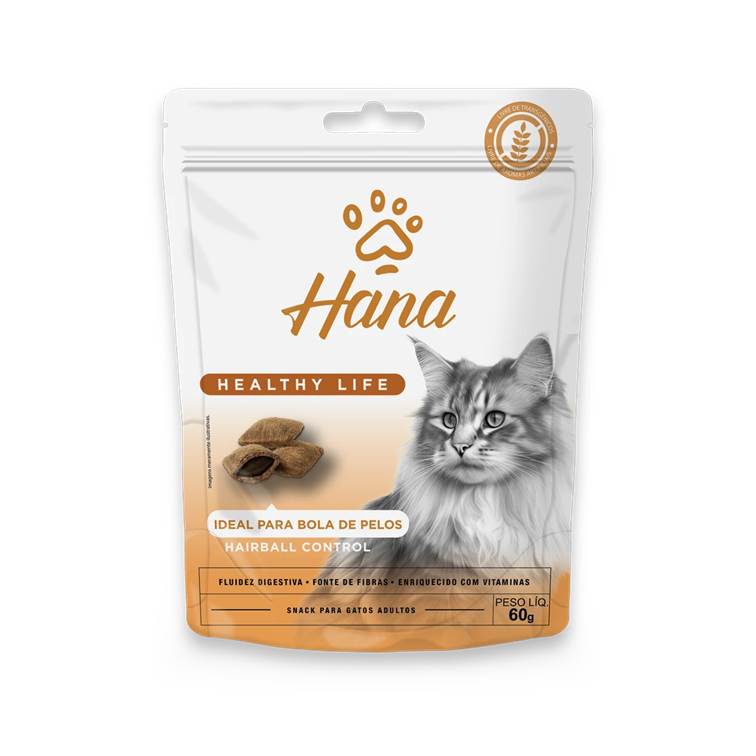 Snacks Hana Nuggets Ideal para Bola de Pelos para Gatos 60g