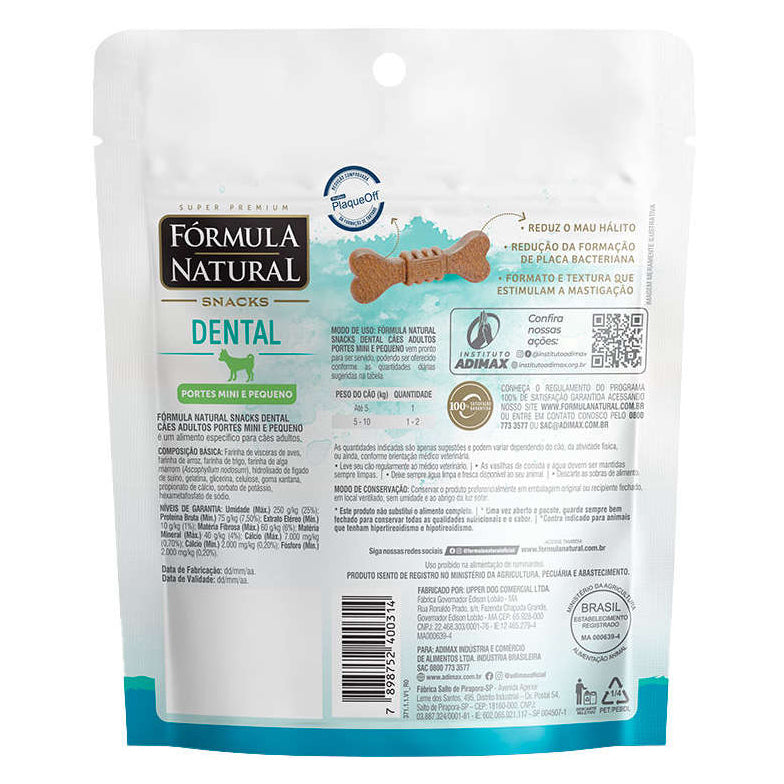 Snacks Fórmula Natural Dental para Cães Porte Mini e Pequeno 100g