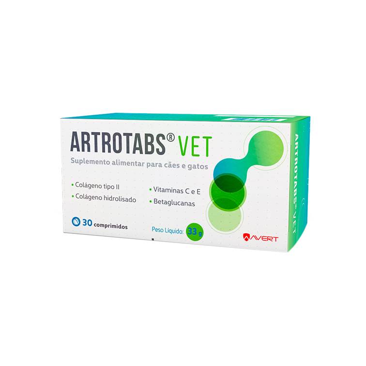 Suplemento Alimentar Avert Artrotabs Vet para Cães e Gatos 30 comprimidos