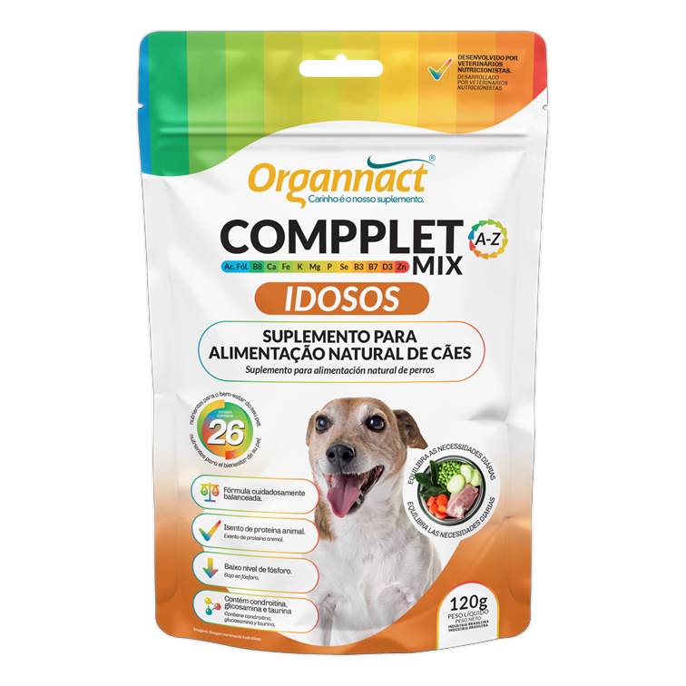 Suplemento Organnact Compplet Mix A-Z Cães Idosos 120g