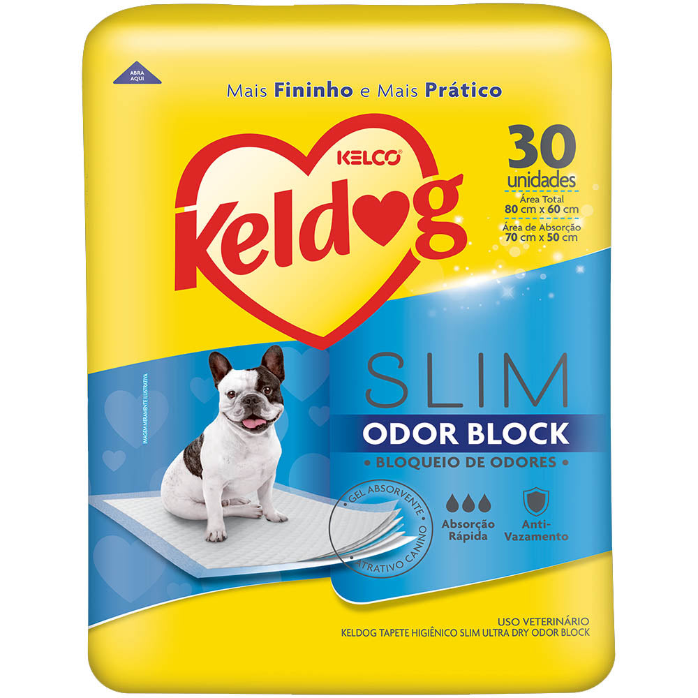 Tapete Higiênico Keldog Slim Odor Block para Cães 30 unidades