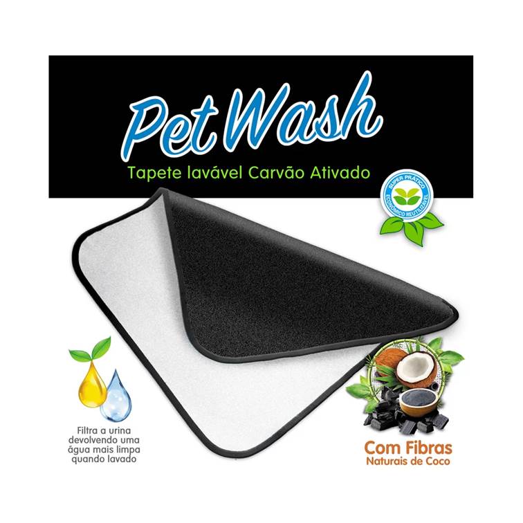 Tapete Higiênico Lavável Pet Wash com Carvão Ativado para Cães P