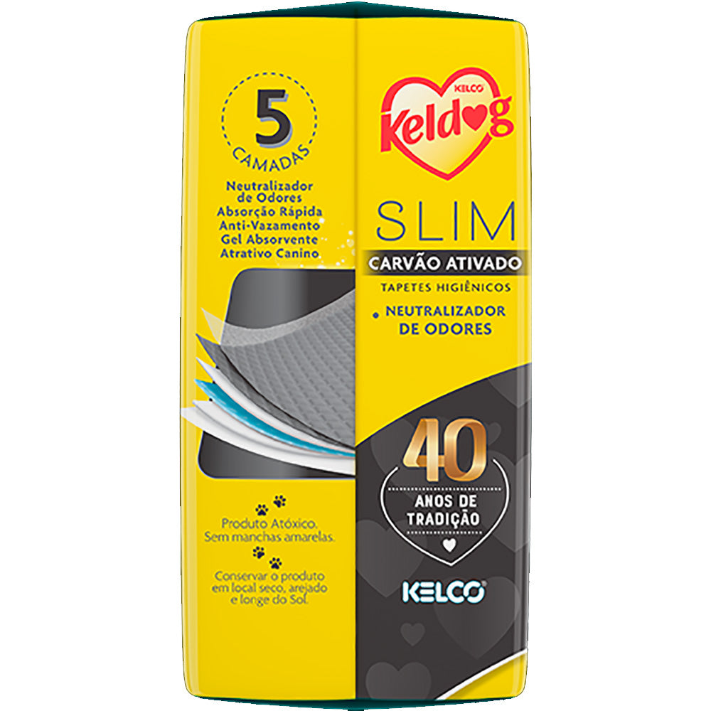 Tapete Higiênico Keldog Slim Carvão Ativado Cães 30 Unidades