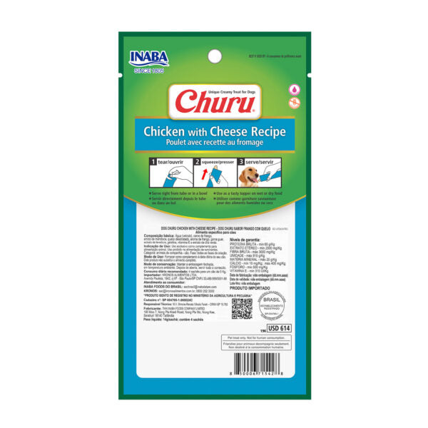 Petisco Cremoso Inaba Churu Frango com Queijo para Cachorros 56g