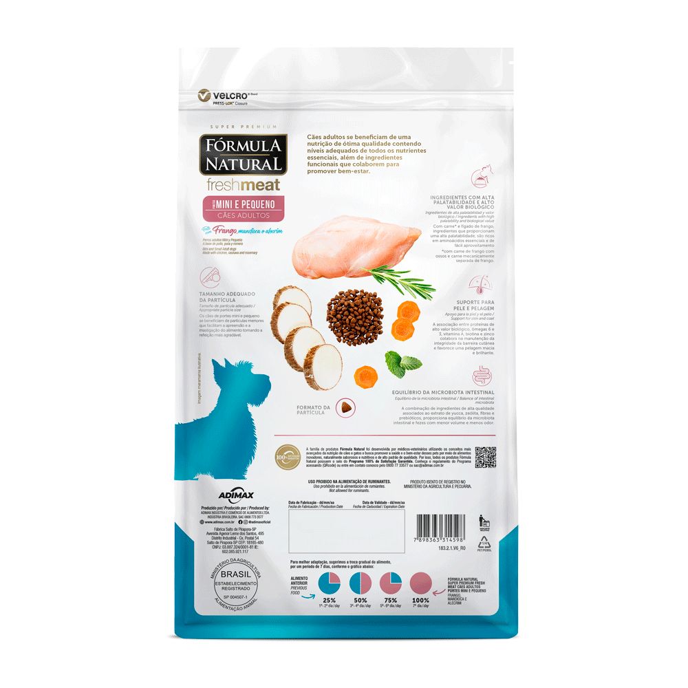 Ração Fórmula Natural Fresh Meat Cães Filhotes Raças Pequenas e Mini 2,5kg