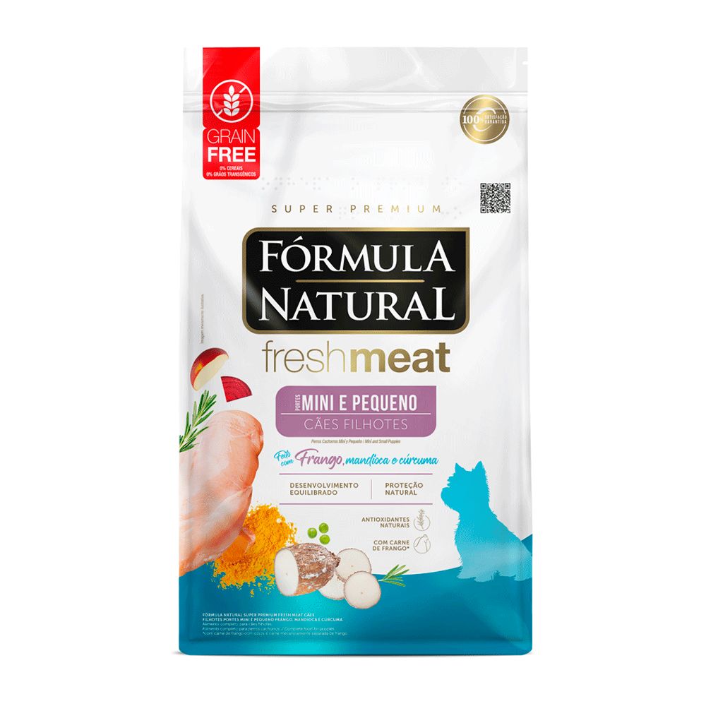 Ração Fórmula Natural Fresh Meat Cães Filhotes Raças Pequenas e Mini 1kg