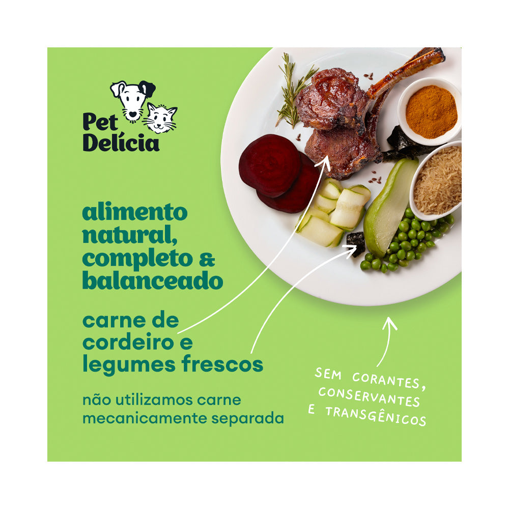 Alimento Natural Pet Delícia Cães Cordeiro com Legumes 320g