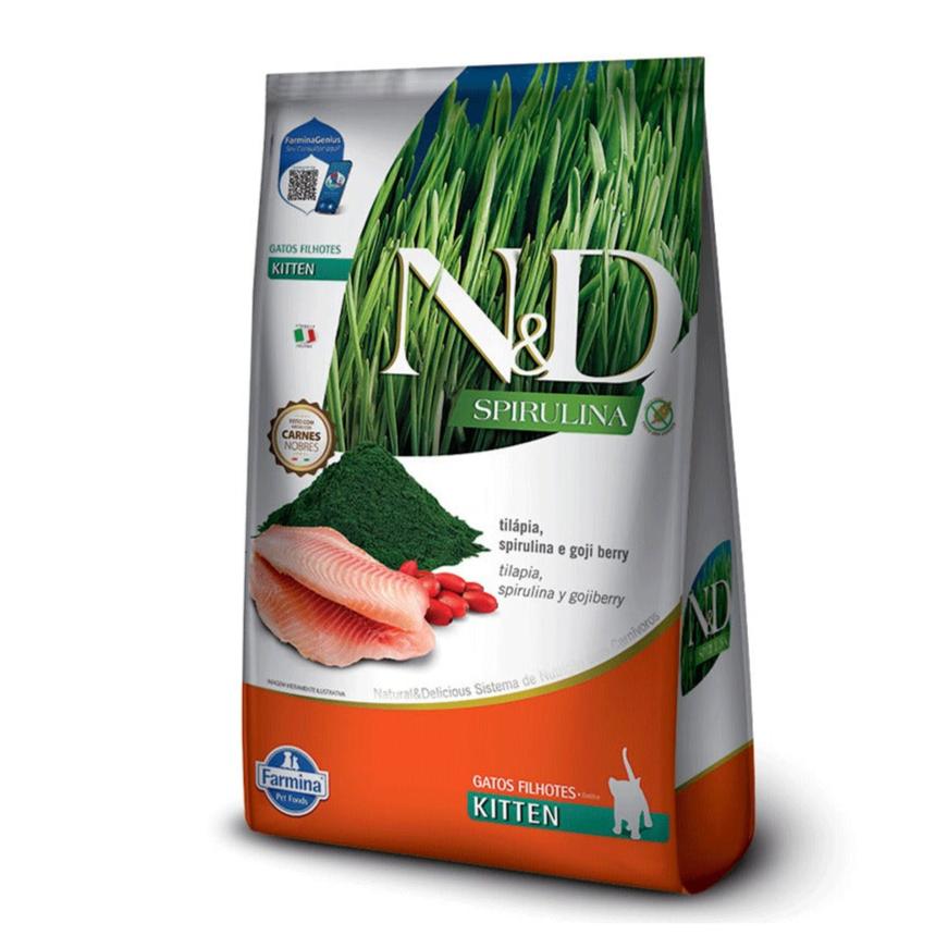 Ração N&D Spirulina Tilápia e Goji Berry Gatos Filhotes 1,5kg