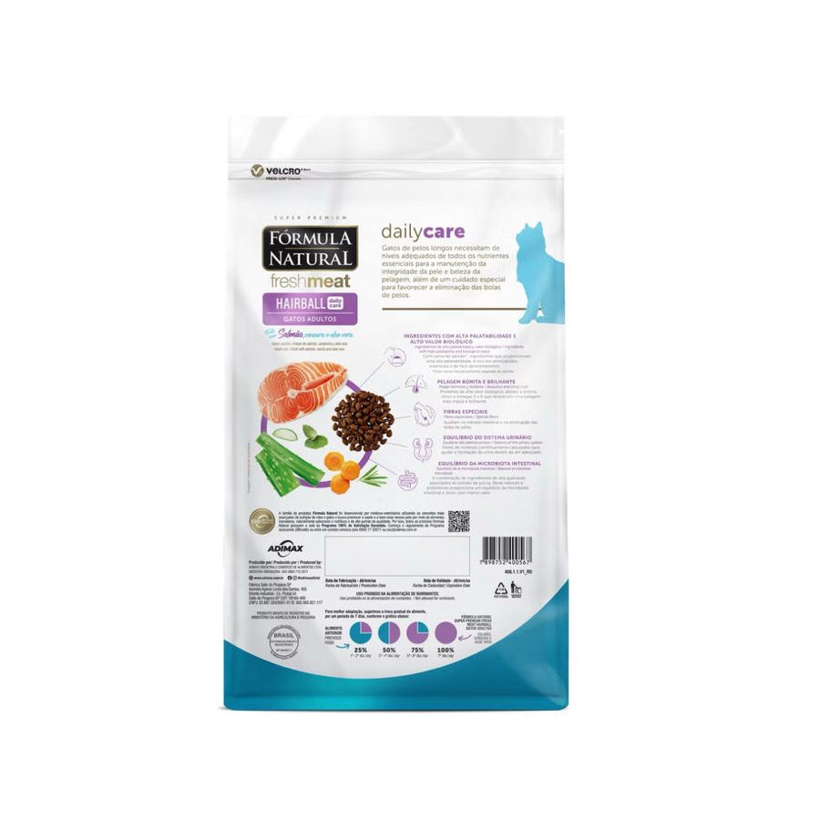Ração Fórmula Natural Fresh Meat Hairball Gatos Adultos Salmão 7kg