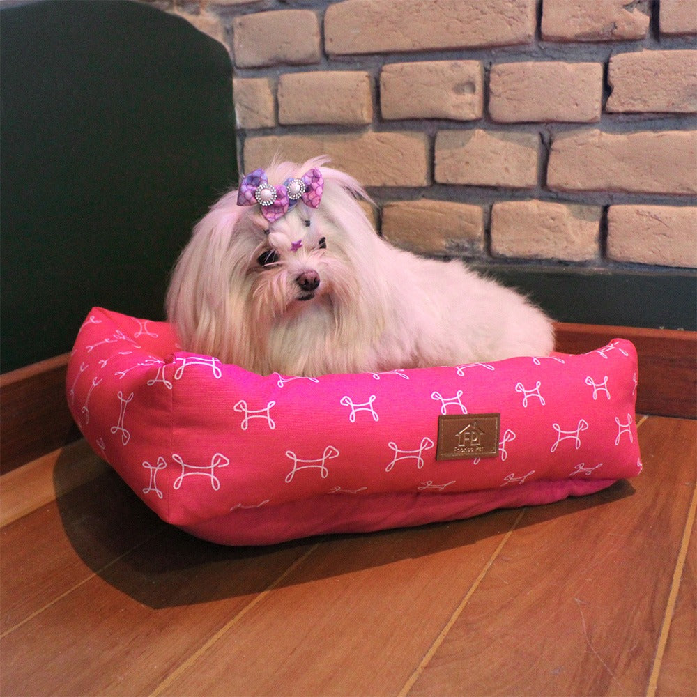 Cama Retangular Fábrica Pet Carmel Rosa G