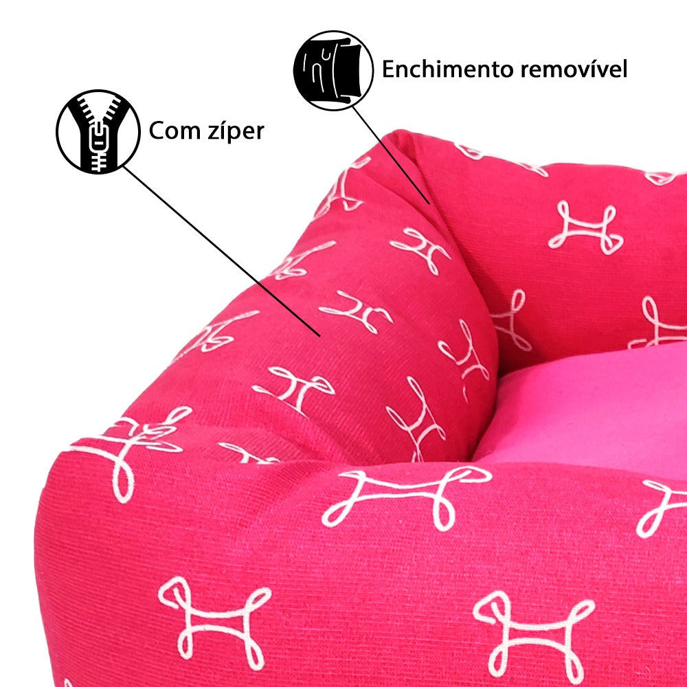 Cama Retangular Fábrica Pet Carmel Rosa G
