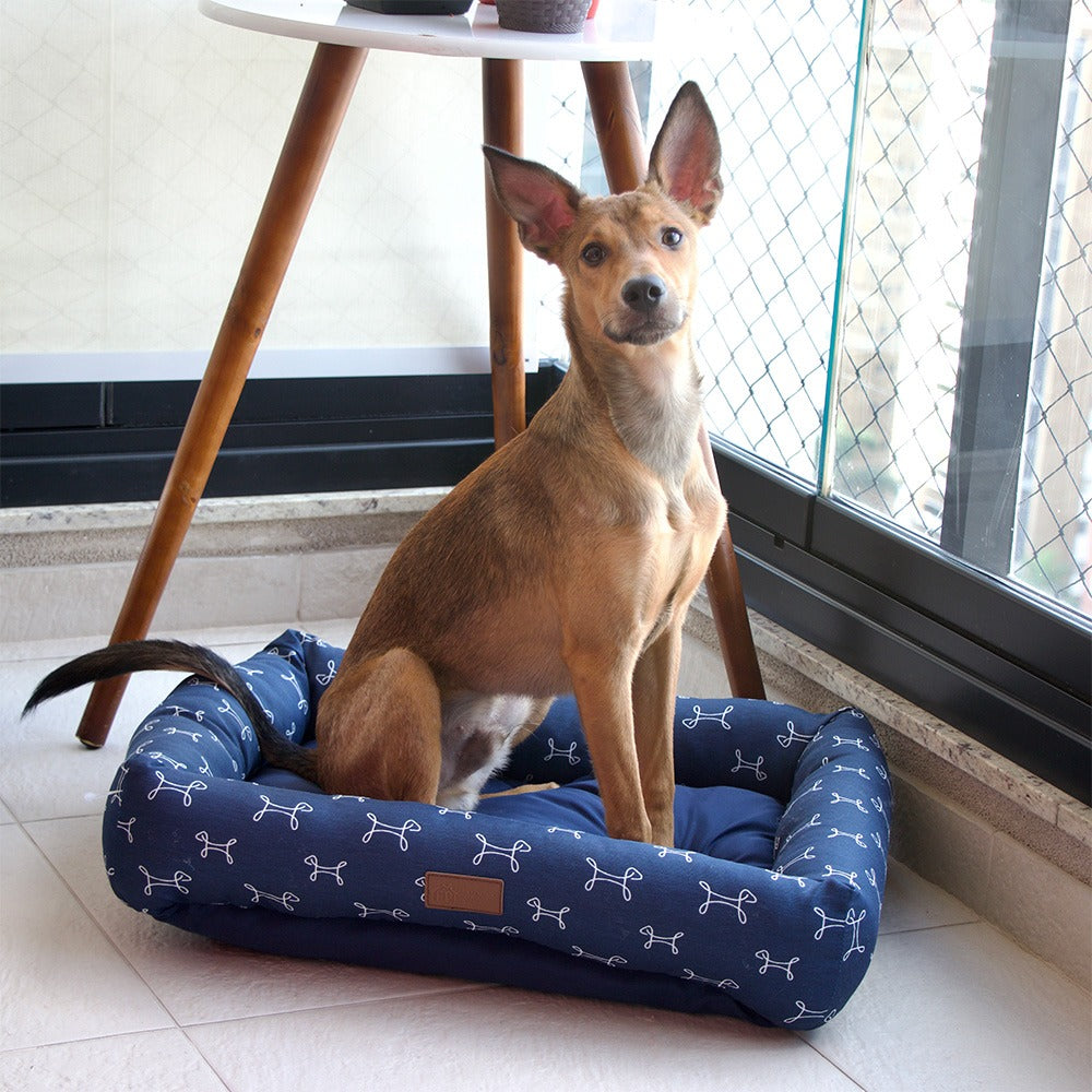 Cama Retangular Fábrica Pet Carmel Azul P