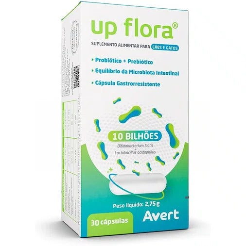 Suplemento Alimentar Up Flora para Cães e Gatos 30 cápsulas