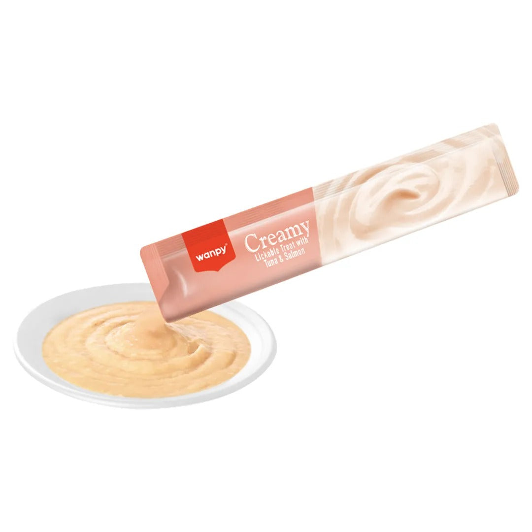 Petisco para Gato Wanpy Creamy Atum e Salmão 50 tubos 700g