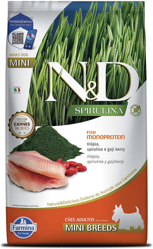 Ração N&D Spirulina Cães Adultos Mini Tilápia 2kg