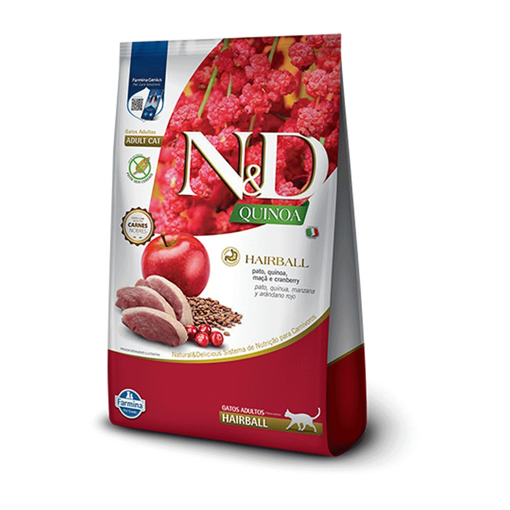 Ração N&D Quinoa Hairball para Gatos Adultos Pato 1,5kg