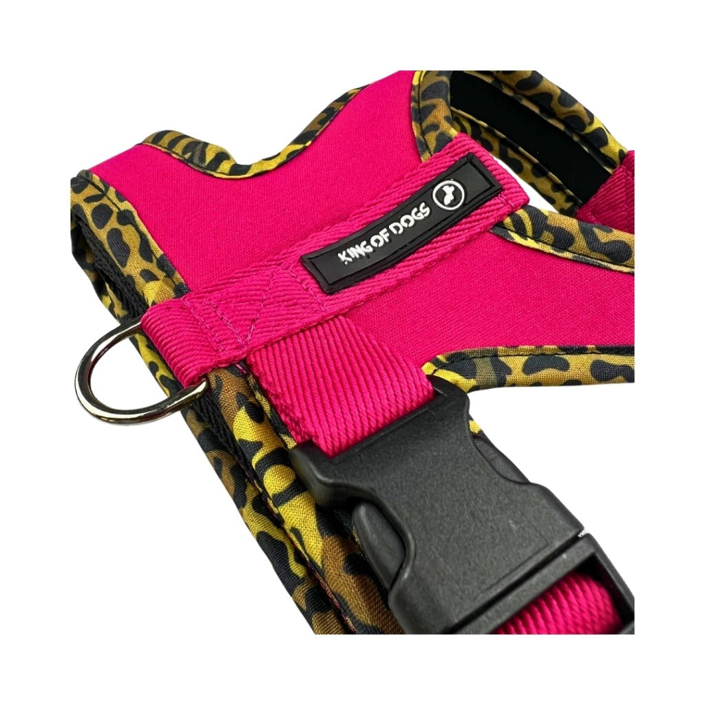 Peitoral King Of Dogs Neoprene Slim Dog Onça Pink P