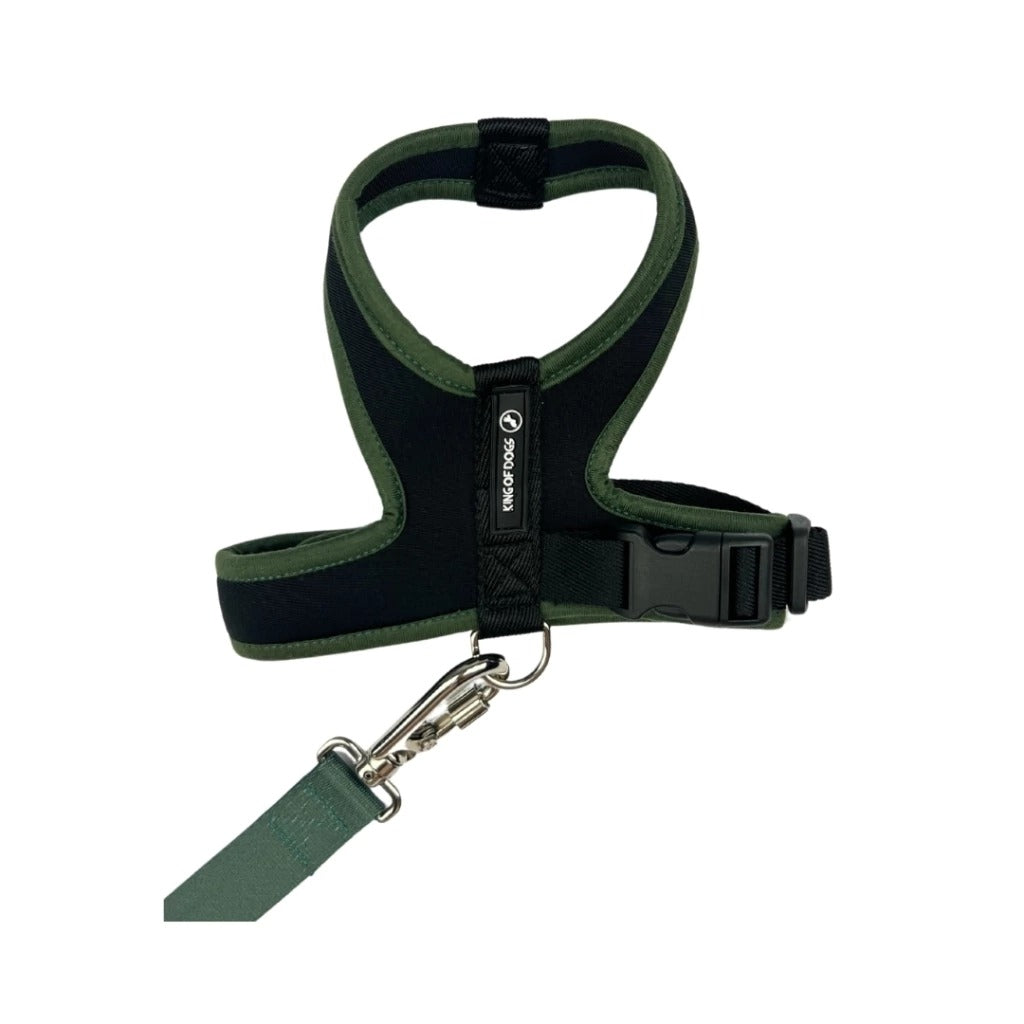 Peitoral King of Dogs Neoprene Slim Dog Moss Preto P