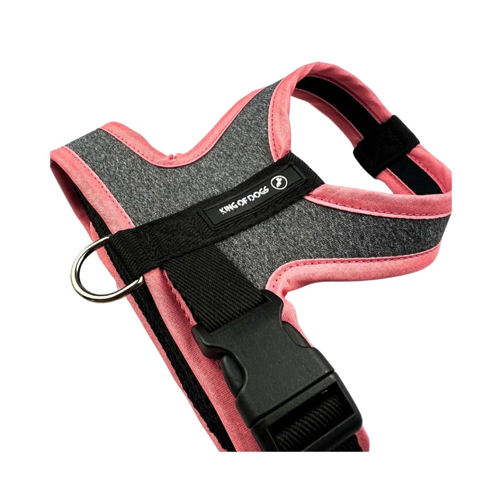 Peitoral King Of Dogs Neoprene Slim Dog Rose Mescla M