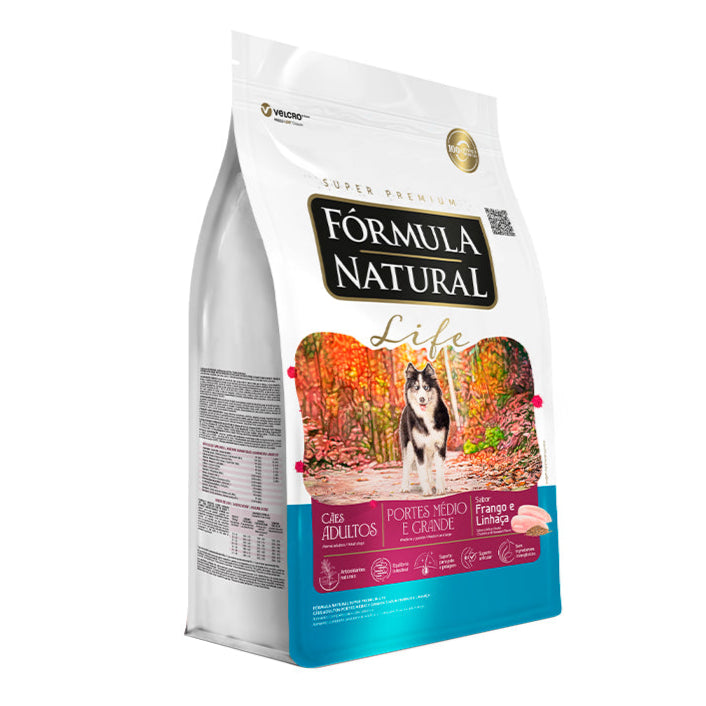Ração Fórmula Natural Life Cães Adultos Raças Médias e Grandes 15kg