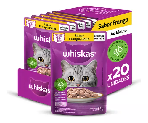 Alimento Úmido Whiskas Sachê Gato Adulto Frango Pague 16 Leve 20 85g