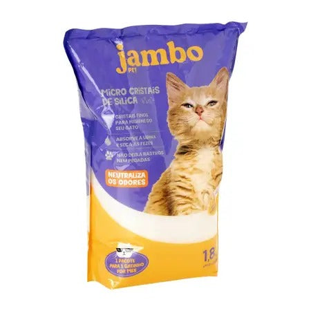 Areia Sanitária para Gatos Micro Cristais de Sílica Jambo 1,8kg