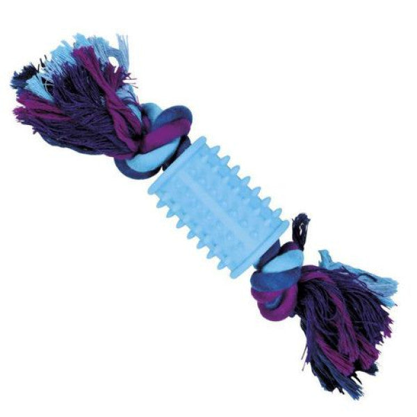 Brinquedo para Cachorro Mordedor Corda Rubber Blue Dental Bone Resist Jambo Pequena