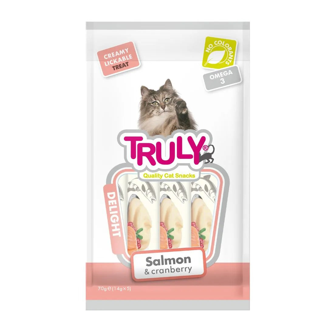 Petisco para gato Truly creamy Salmão E Cranberry 70G