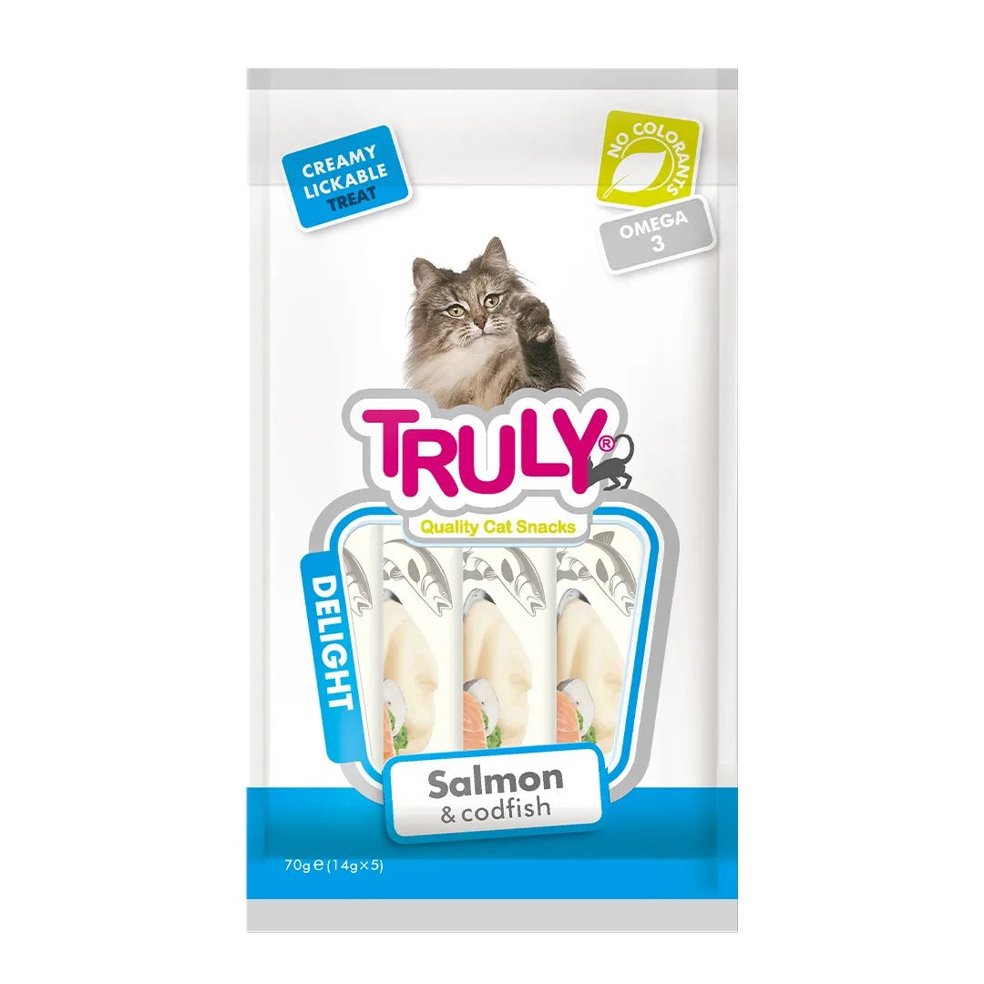 Petisco para gato Truly creamy Salmão E Bacalhau 70g