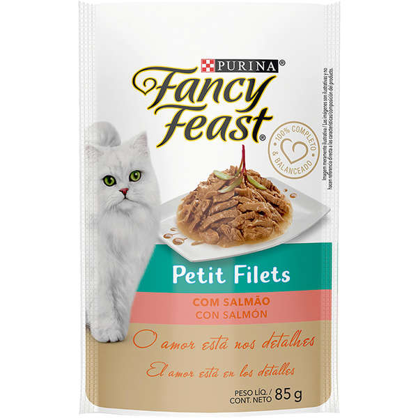 Alimento Úmido para Gato Fancy Feast Sachê Petit Filets Salmão 85g