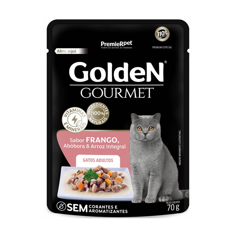 Alimento Úmido Golden Gourmet Gatos Adultos Frango 70g