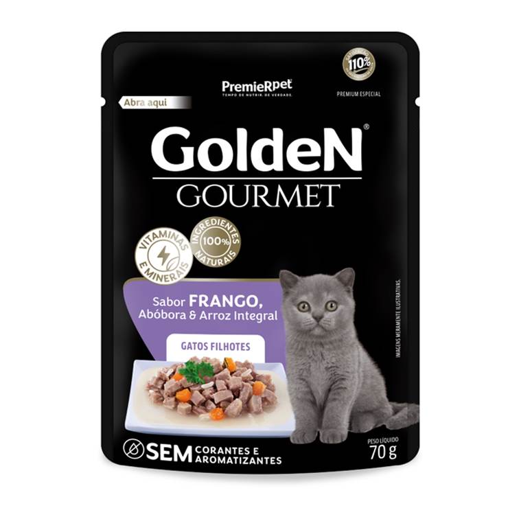 Alimento Úmido Golden Gourmet Gatos Filhotes Frango 70g