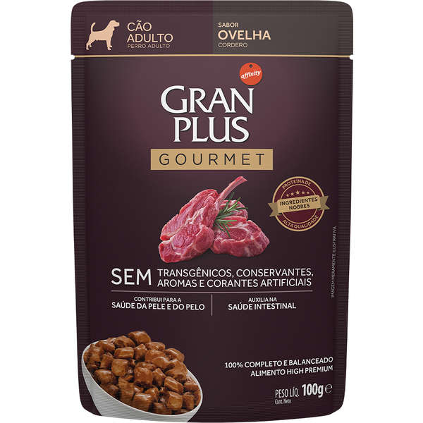 Alimento Úmido GranPlus Sachê Gourmet Cachorros Adultos Ovelha 100g