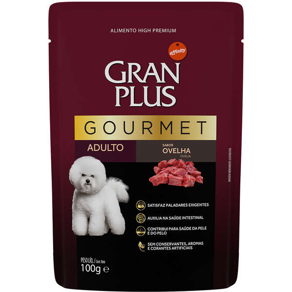 Alimento Úmido GranPlus Sachê Gourmet Cachorros Adultos Ovelha 100g