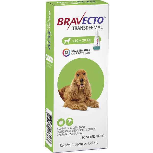 Antipulgas Bravecto Transdermal Cães 10 até 20kg